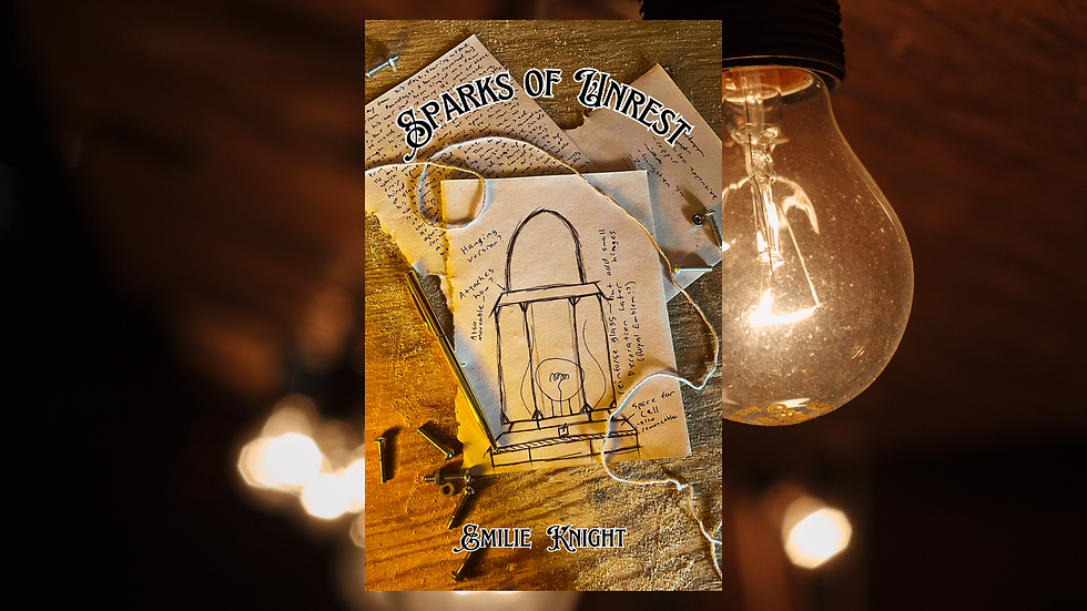 book cover: sketches of a lamp and light bulbs