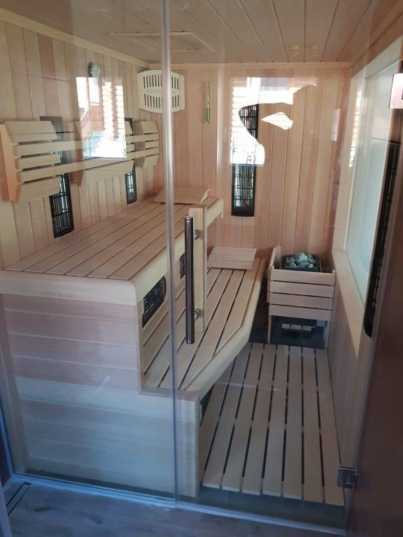 saunabereich in einem modulhaus
