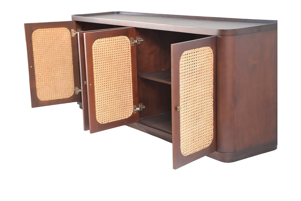 Miniature : Luxurious Teak Rattan Cabinet