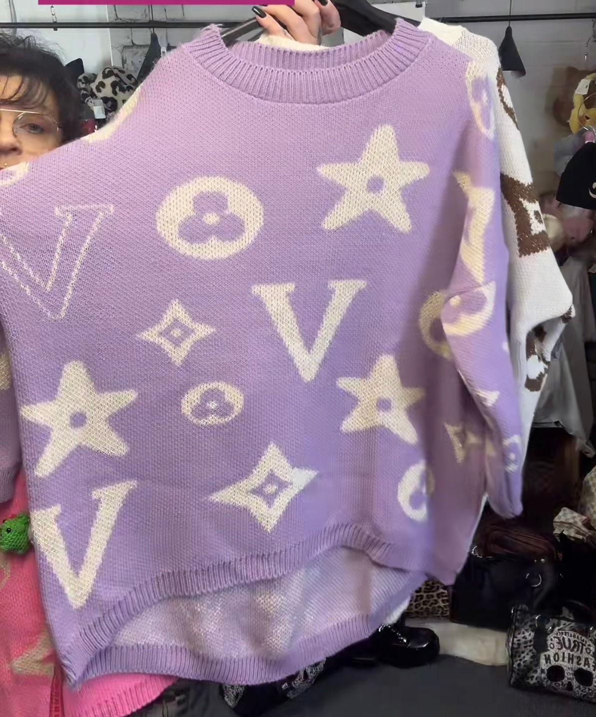 Vokuhila Rundhals Pulli V