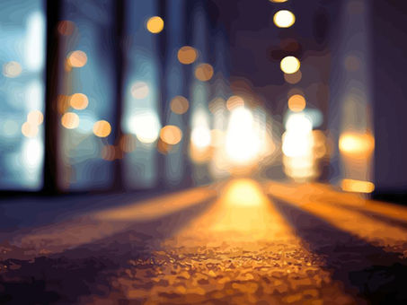 Lights emerging through the fog