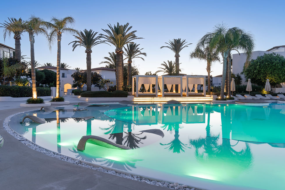 A beautiful resort pool provided by Grecotel Resorts in Corfu, representing a luxury holiday by Natalie Dent.