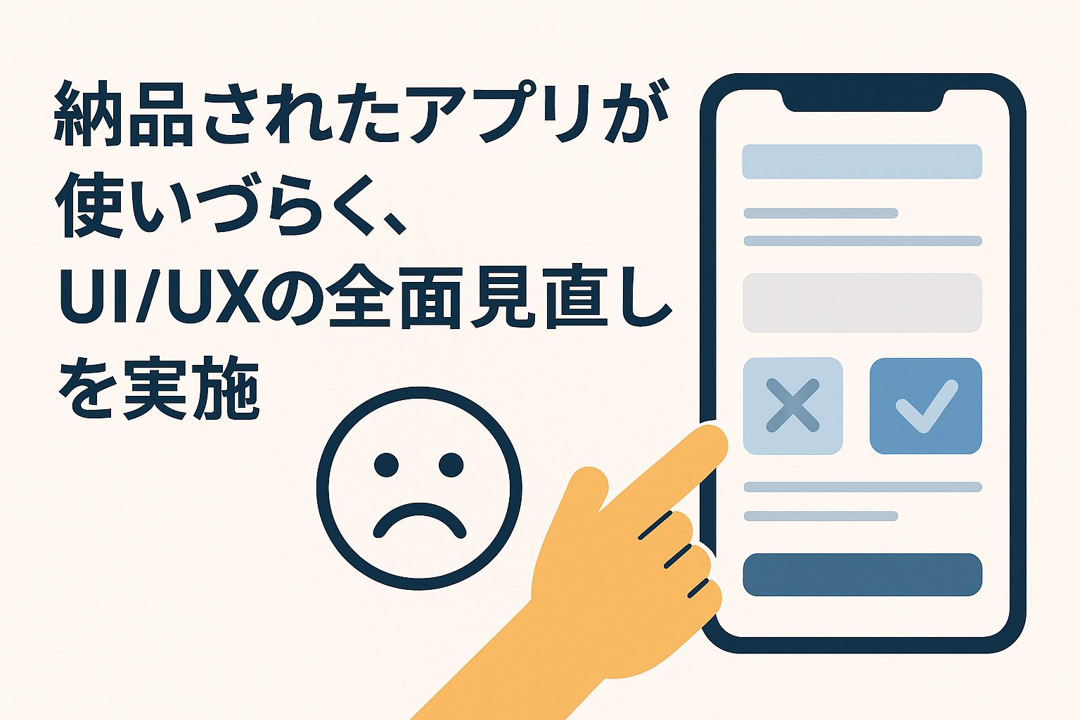 納品されたアプリが使いづらく、UI/UXの全面見直しを実施