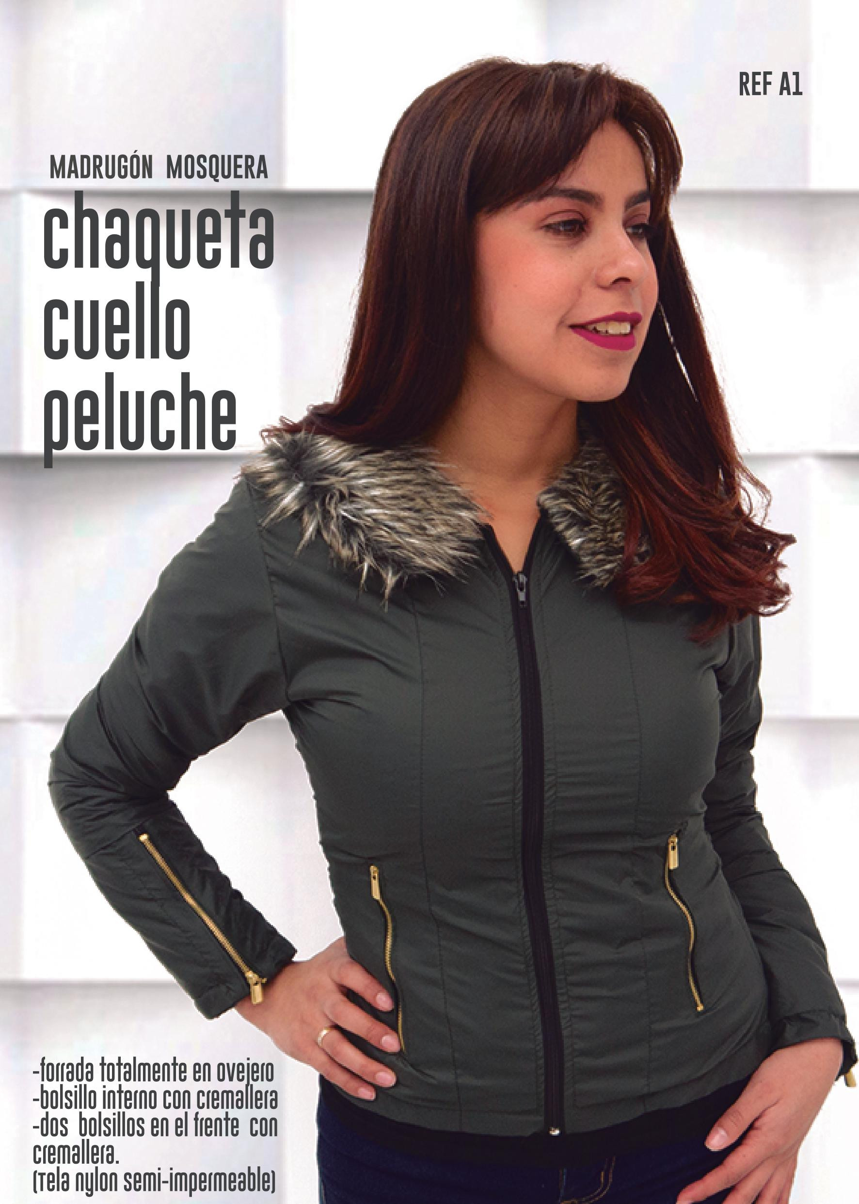 Chaqueta corta cuello peluche