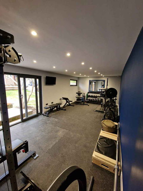 Garden gym - luxury home gym built into a garden room