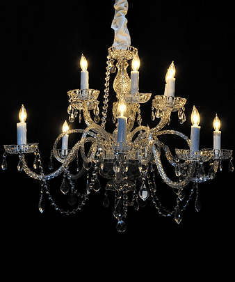 Single Tiered Crystal Chandelier 12 Light.webp