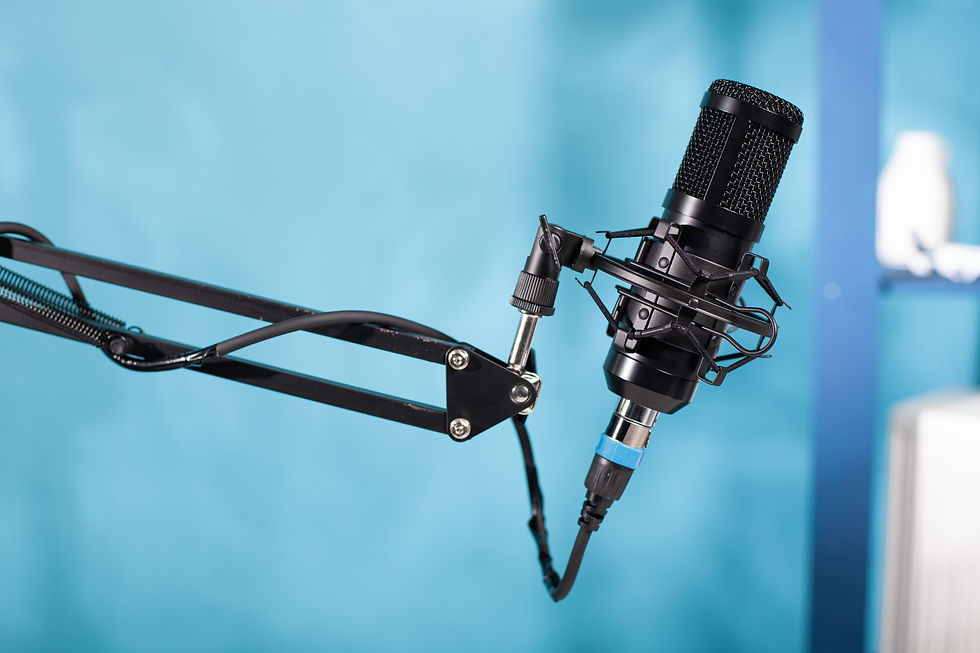 closeup-professional-microphone-swivel-boom-arm-stand-empty-vlog-broadcasting-studio-used-