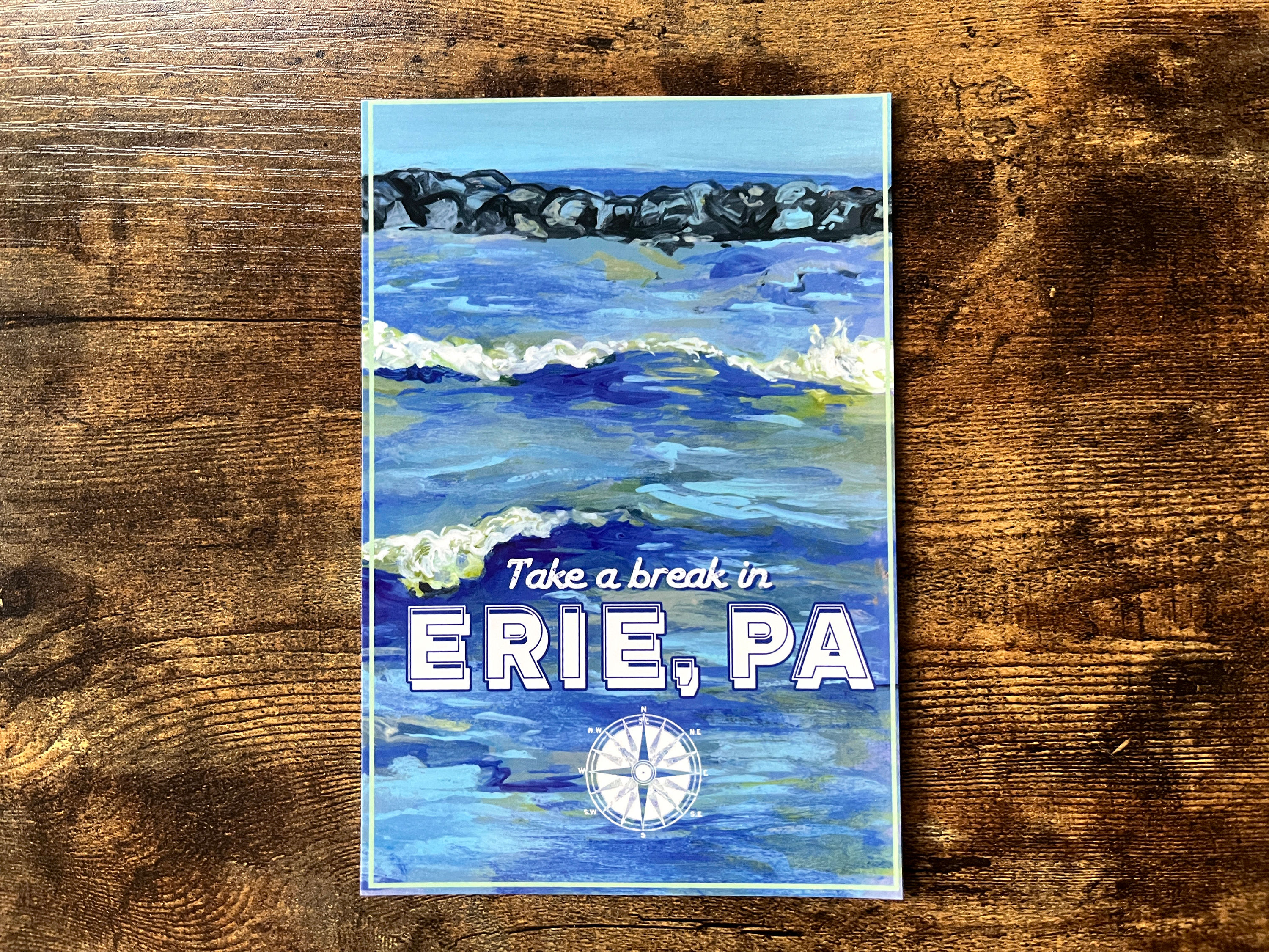 Take A Break In Erie Postcard