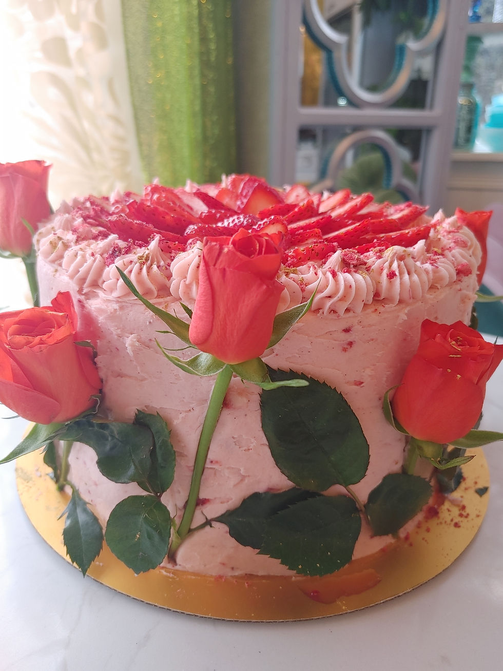Thumbnail: Vanilla Bean Strawberry Layer Cake   *gluten-free/vegan