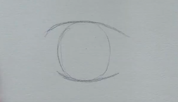 How to draw female anime eyes in Pencil - Step 2: Drawing lash lines