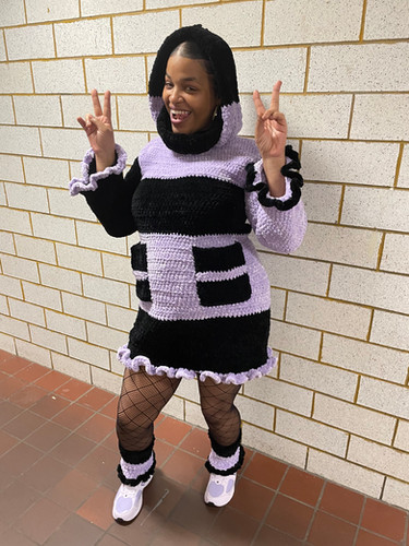 Sweater Dress With Turtleneck Hoodie and Leg Warmers! | Crochet