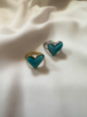 δαχτυλίδι καρδιά με αμαζονιτη