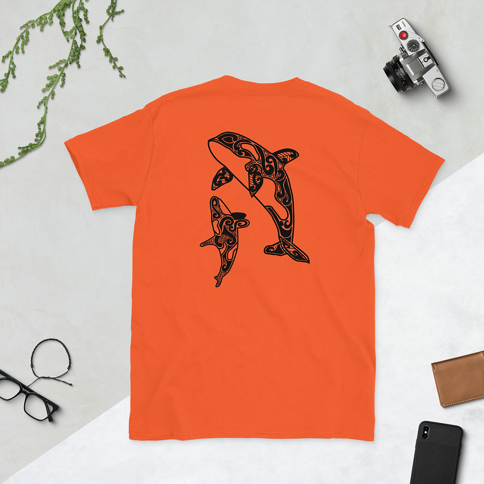 Thumbnail: Short-Sleeve Unisex T-Shirt - Orca Monochrome