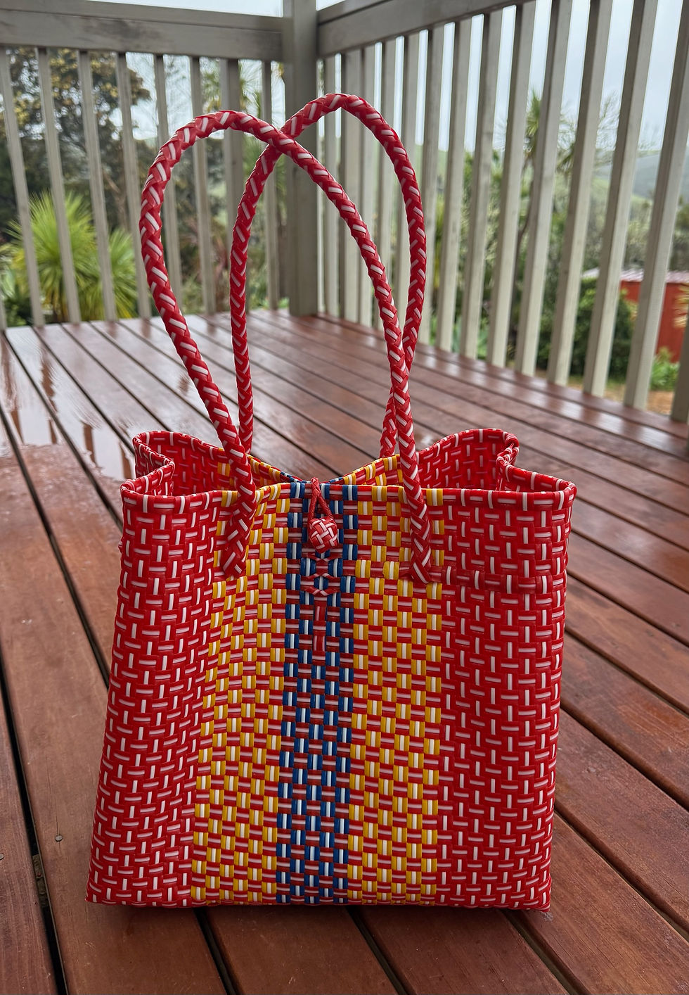 Thumbnail: Red/Orange/Blue Tote Bag