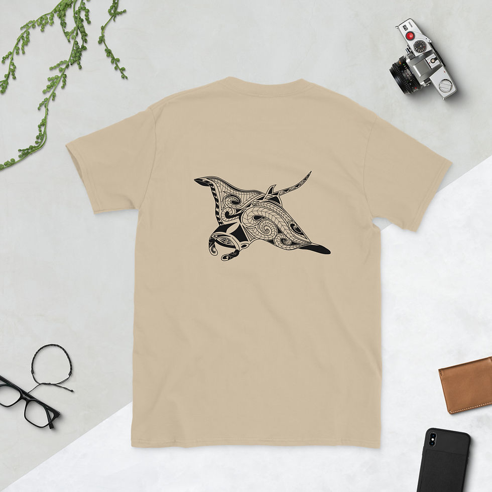 Thumbnail: Short-Sleeve Unisex T-Shirt - Manta Ray Single Monochrome