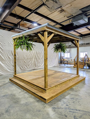10x10 free standing patio, wood floor