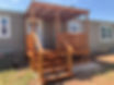 6x10 Porch, Stained, Single Slope Roof, 4' Wide Steps