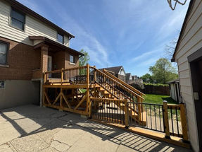 10x12 Extra High Deck with Custom Short Section of Railing Built to Match