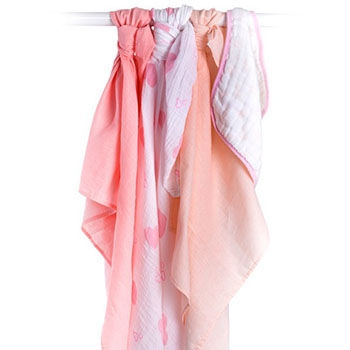 縮圖：加拿大 lulujo【禮盒系列】lulujo嬰兒包巾四入組-愛心