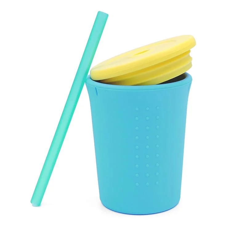 縮圖：美國gosili/silikids ❚ 12oz ❚TOGO矽膠吸管杯組--天空藍