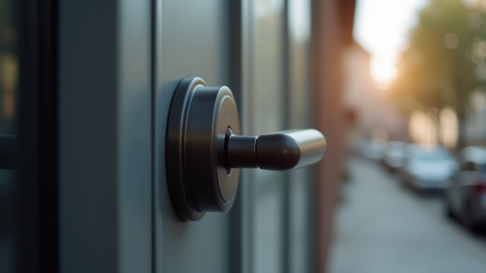Close-up view of a smart lock on a modern door