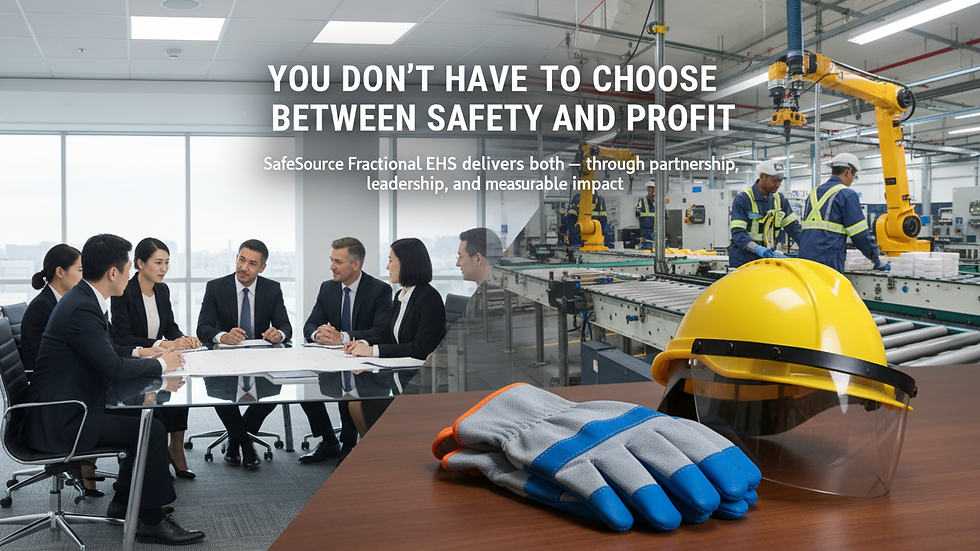 Close-up view of safety gloves and helmet on a workbench