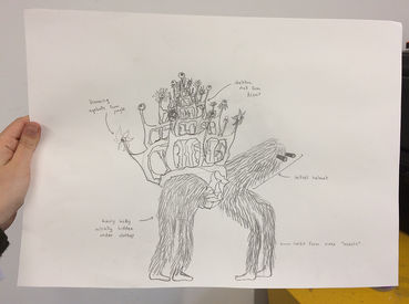 Initial Drawing for the woman's transformation