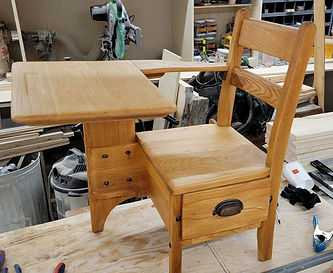 Antique school desk after restoration.