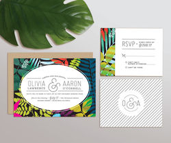 Tropical wedding invitations