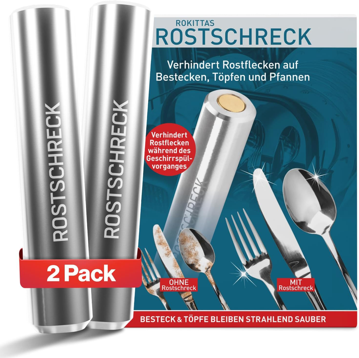Rokitta's Rostschreck Bulaşık Makinesi Pas Önleyici 2'li Paket