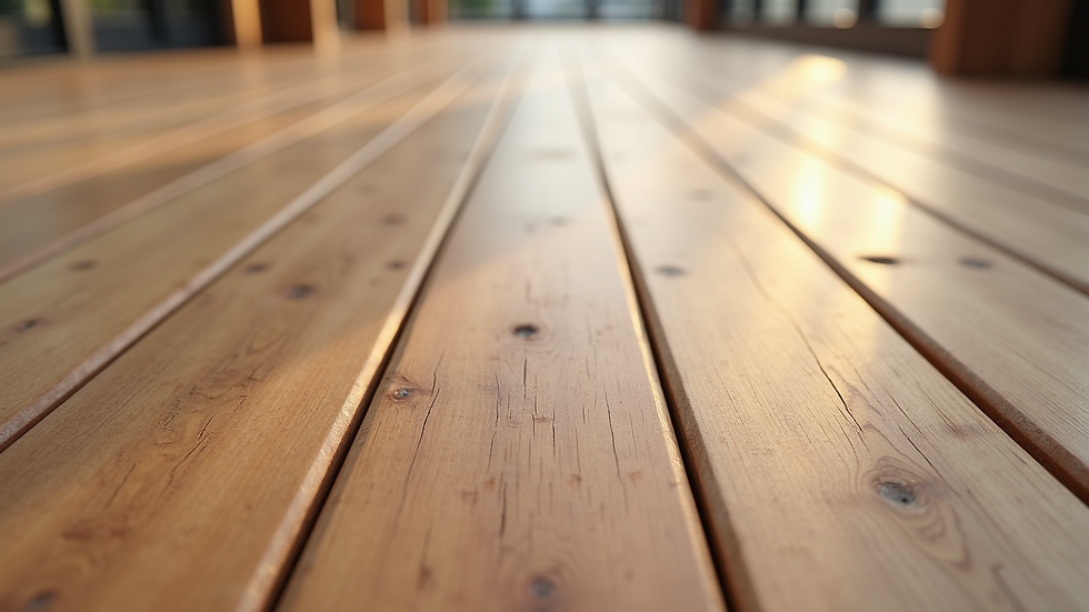Close-up view of solid timber floor planks showing natural wood grain