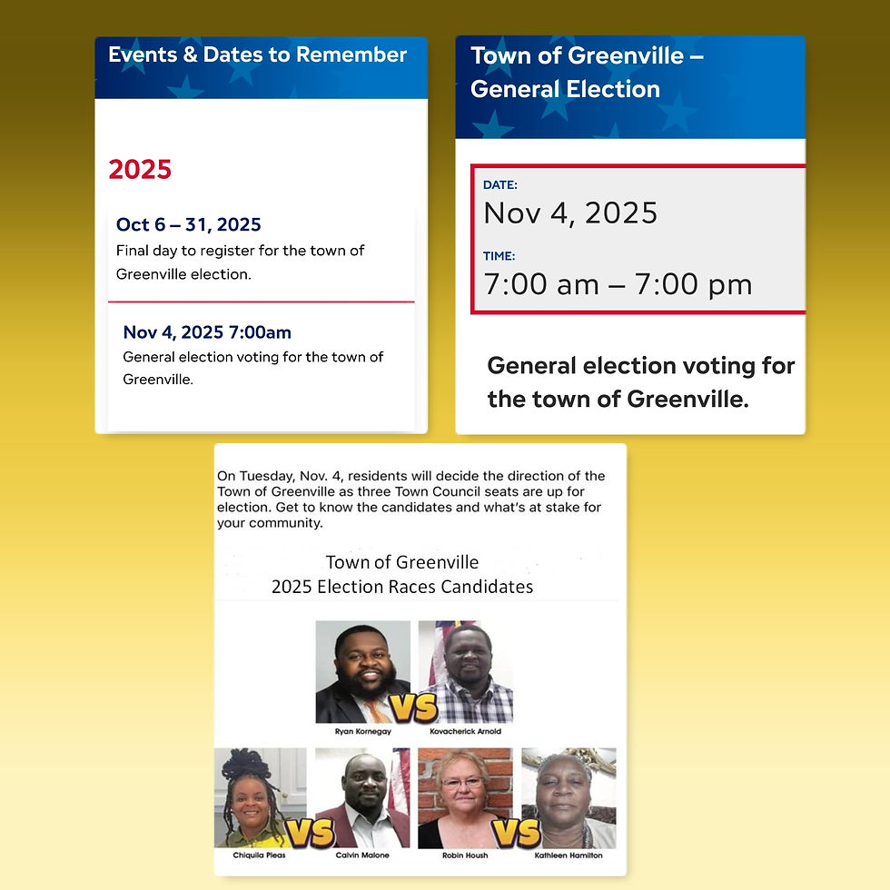 Town of Greenville - November 4th election