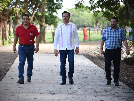 Agradece alcalde a Cuitláhuac García y Gómez Cazarín por obras en Catemaco