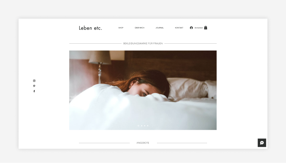 Wie erstelle ich eine Website? Screenshot einer Homepage