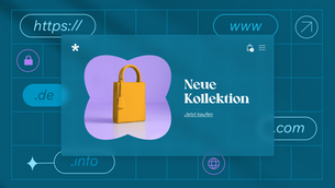 Was ist eine Domain - Onlineshop mit gelber Tasche