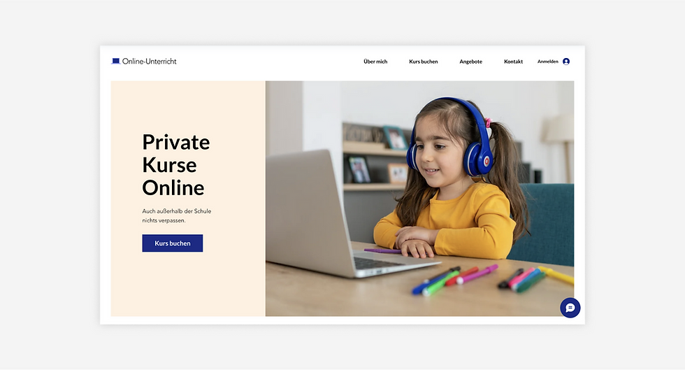 Website Template für Online-Unterricht