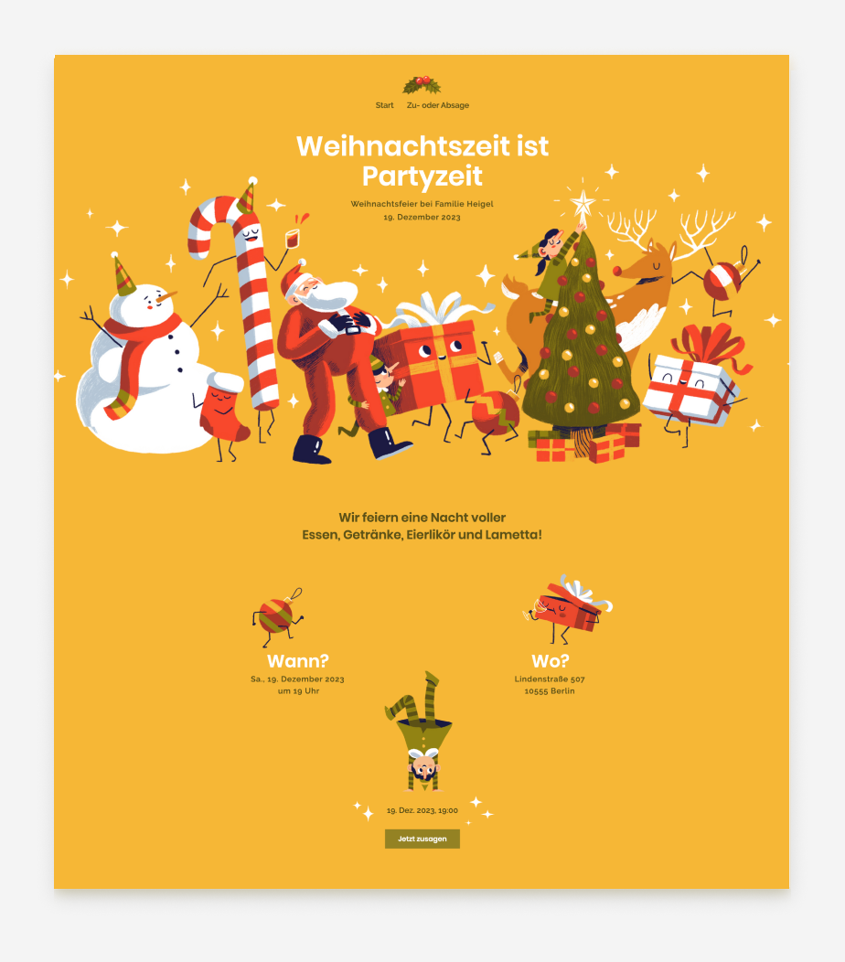 Weihnachts Einladung online gestalten