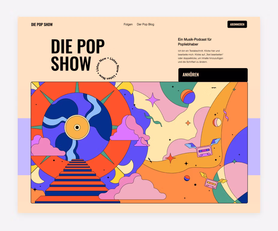 website vorlage für podcasts