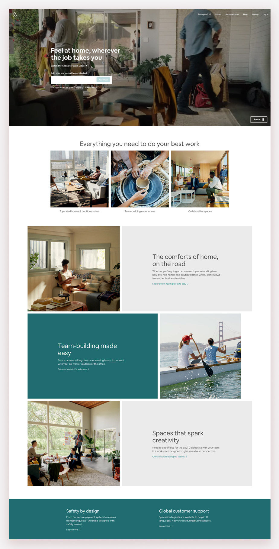 Landing Page Beispiel Airbnb