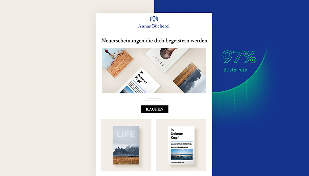 Newsletter erstellen - Ansicht eines Newsletters mit 97 % Delivery Rate