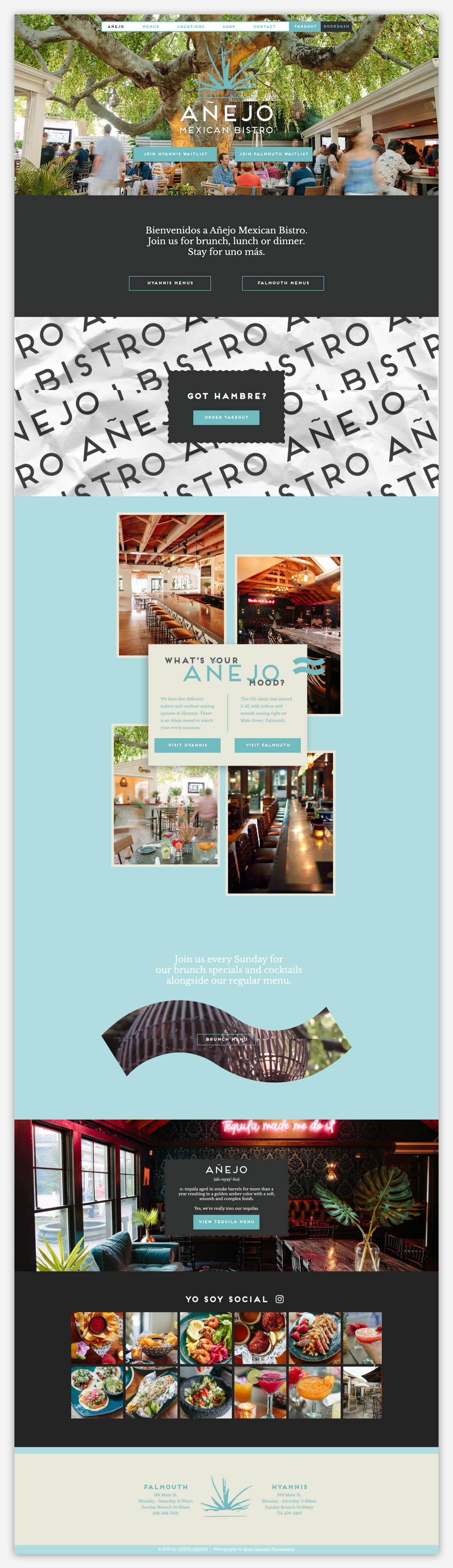 Añejo Restaurant Design Website