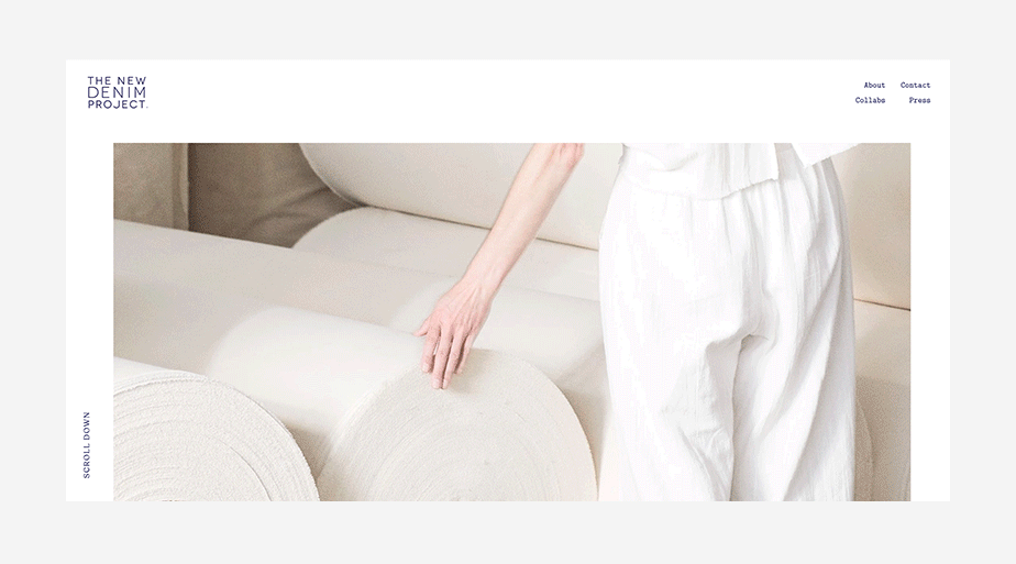 animiertes Gif einer minimalistischen Website als Beispiel für Webdesign Trends 2022