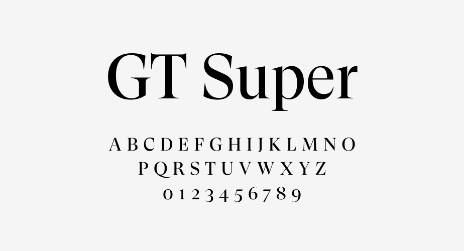 GT Super als Schriftart für Logo