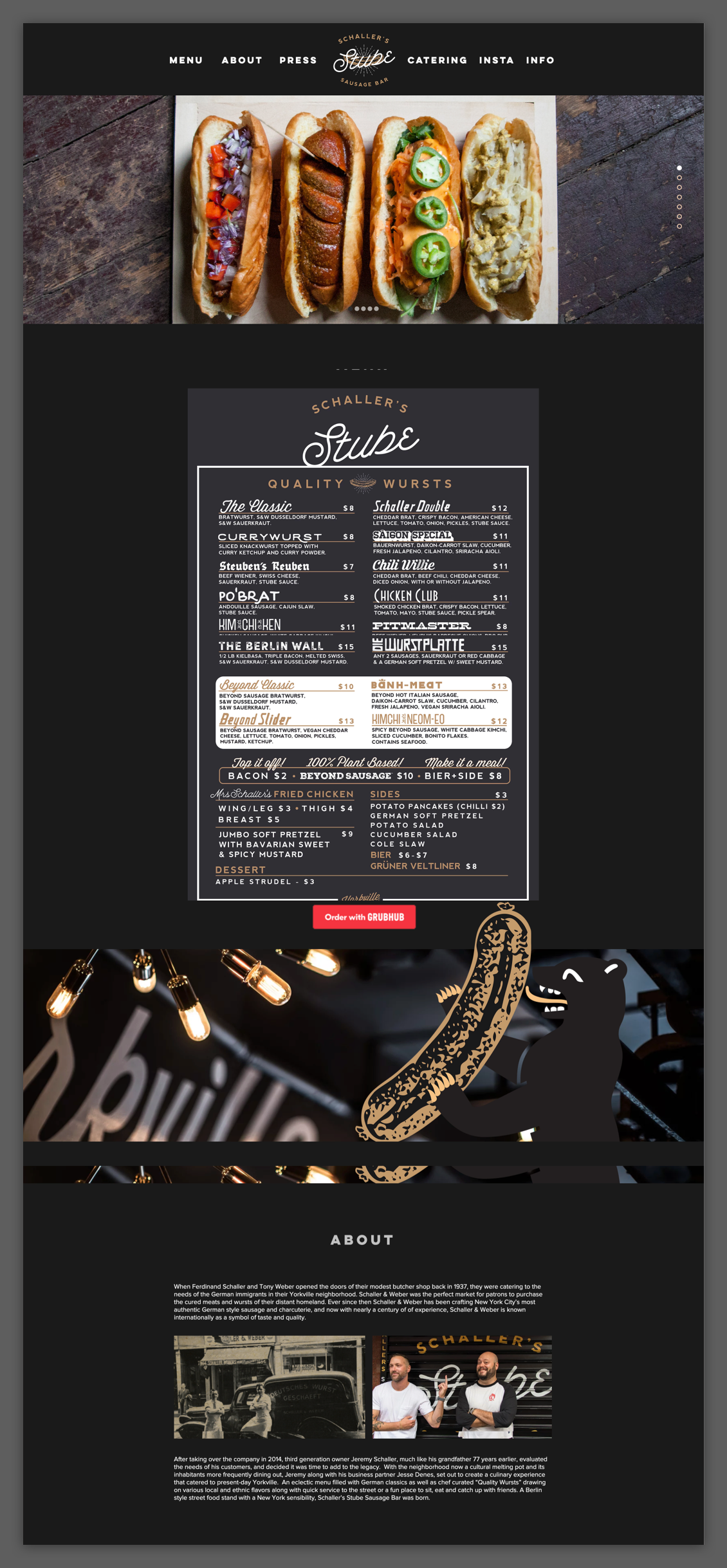 Schallers Stube restaurant website design beispie