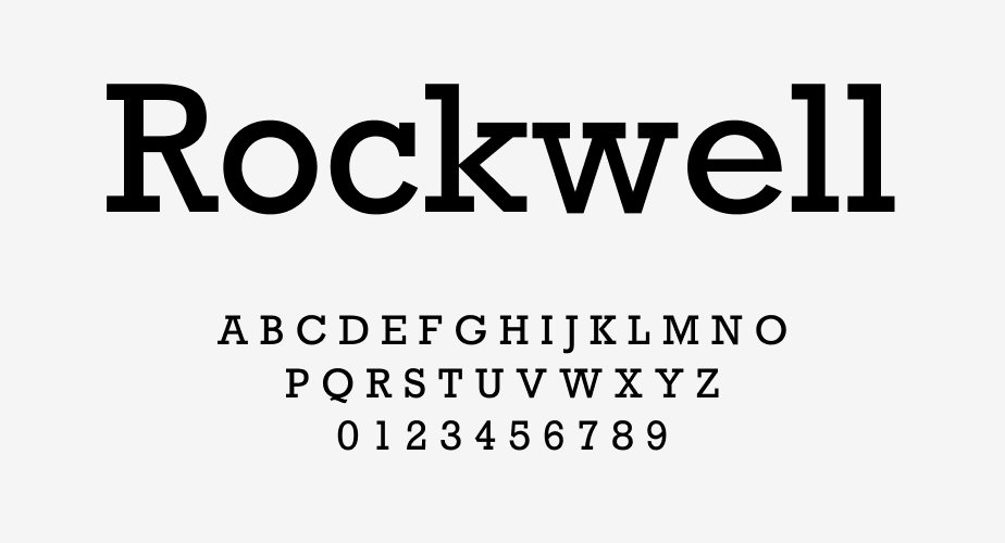 Rockwell als Font für Schrift Logos