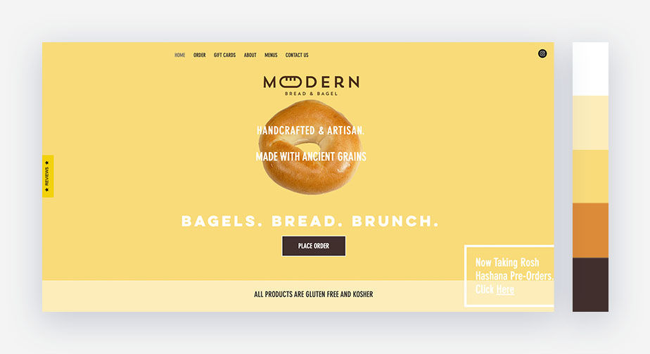 Website Farben von Modern Bakery