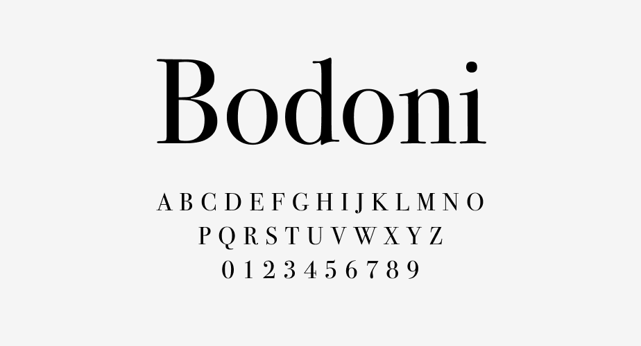 Logo Schriftart Bodoni
