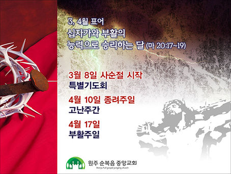 3월 12일 교회 소식