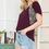 Thumbnail: SOLID V-NECK TUNIC TOP WITH CAMO CONTRAST (2-2-2)
