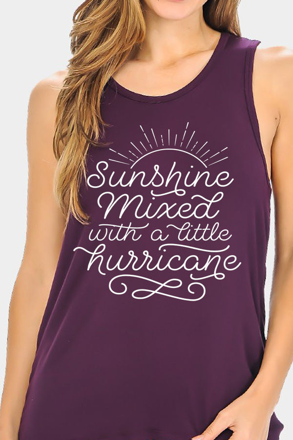 Thumbnail: TANK TOP WITH BACK KNOT SUNSHINE PRINT